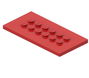 LEGO Red Plate 4 x 8 with Studs in Centre (6576)