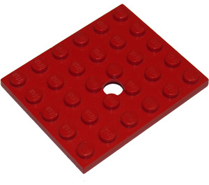 LEGO Rouge assiette 5 x 6 avec Trou