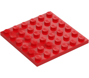 LEGO Rød Plade 6 x 6 (3958)