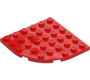 LEGO Červená Deska 6 x 6 Kolo Roh (6003)