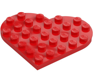 LEGO Rojo Placa 6 x 6 Circular Corazón (46342)