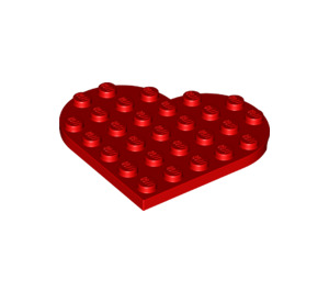 LEGO rot Platte 6 x 6 Runden Herz (46342)