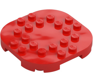 LEGO Rood Plaat 6 x 6 x 0.7 Rond Semicircle (66789)