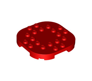 LEGO Rood Plaat 6 x 6 x 0.7 Ronde Semicircle (66789)