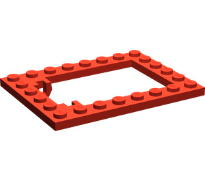 LEGO Red Plate 6 x 8 Trap Door Frame Recessed Pin Holders (30041)