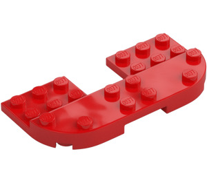 LEGO Red Plate 8 x 4 x 0.7 with Rounded Corners (73832)