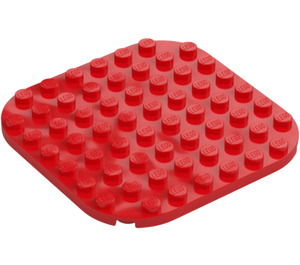 LEGO Rood Plaat 8 x 8 Rond met Afgeronde hoeken (65140)