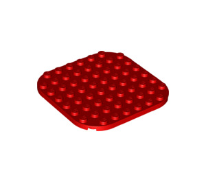 LEGO rot Platte 8 x 8 Runden mit Abgerundete Ecken (65140)