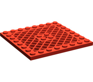 LEGO Red Plate 8 x 8 with Grille (Hole in Center) (4047 / 4151)