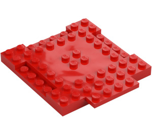 LEGO Czerwony Płytka 8 x 8 x 0.7 z Cutouts I Ledge (15624)