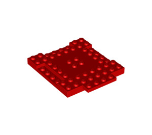LEGO rouge assiette 8 x 8 x 0.7 avec Cutouts et Ledge (15624)