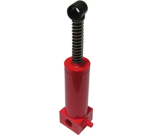 LEGO Rood Pneumatisch Pump (Old Style) 48mm met Zwart Piston (4 Noppen Lang) en Lente (4701)