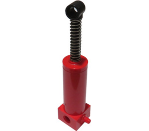 LEGO Rood Pneumatic Pump (Old Style) 48mm met Zwart Piston (4 Studs Lang) en Spring (4701)