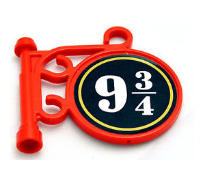 LEGO Rood Pole Sign met 9 3/4 Sticker (2038)
