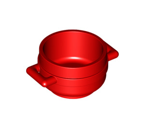 LEGO Red Pot 3 x 3 x 1.75 with Handles (4341)