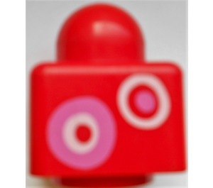 LEGO rouge Primo Brique 1 x 1 avec Circles (31000)