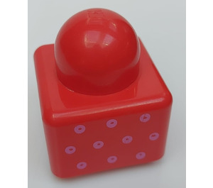 LEGO Red Primo Brick 1 x 1 with Colored Dots (31000)