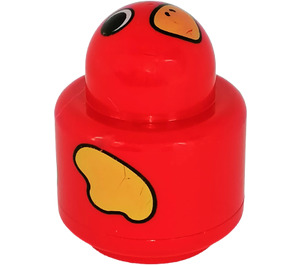 LEGO Red Primo Round Rattle 1 x 1 Brick with Bird Face and Wings (31005)