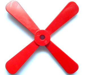 LEGO Rood Propeller 4 Lemmet 13 Diameter zonder Noppen