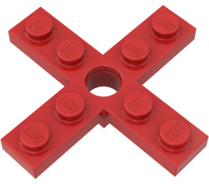 LEGO Rojo Hélice 4 Aspa 5 Diámetro con Rotor Sujeción (3461)