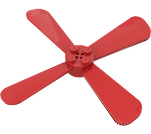 LEGO Red Propellor 4 Blade 13 Diameter with Studs and Cross