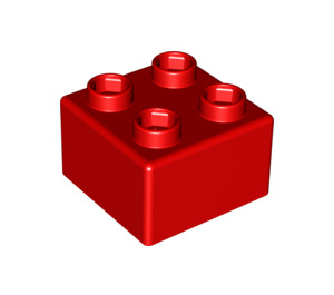 레고 빨간색 Quatro 벽돌 2x2 (48138)