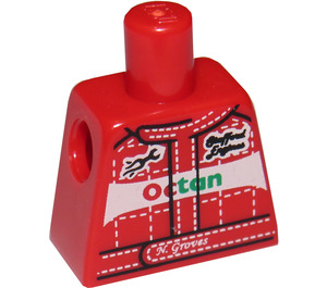 LEGO Rojo Race Coche Conductor Torso sin brazos (973)