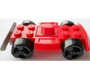 LEGO Red Racers Chassis with Black Wheels