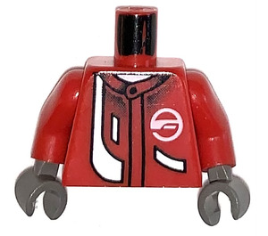 LEGO Red Racers Torso with Silver Stripe, White Logo and Collar (973)