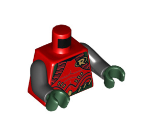 LEGO Red Robin - Dark Green Legs Minifig Torso (973 / 76382)