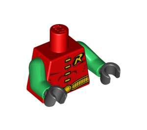 LEGO Rood Robin Torso met Geel R (973 / 76382)