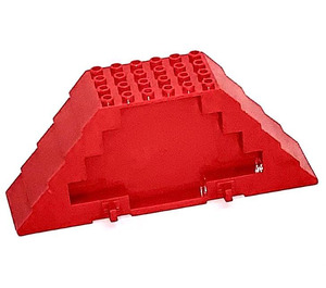 LEGO Rød Tak 16 x 4 x 5 med Hengsel Stumper (45405)