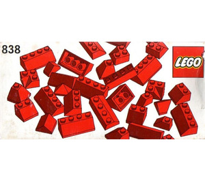 LEGO Rood Roof Bricks Parts Pack, 45° 838