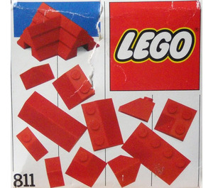 LEGO rot Roof Bricks, Steep Pitch 811-1