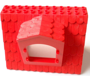 LEGO rouge Roof Section 6 x 12 x 7 avec Fenêtre