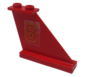 LEGO Red Rudder 1 x 3 x 4 with '5' (Right) Sticker (2340)