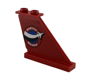 LEGO Rouge Aileron 1 x 3 x 4 avec 'AVIATION AIRSHOW' (Model Droite) Autocollant (2340)