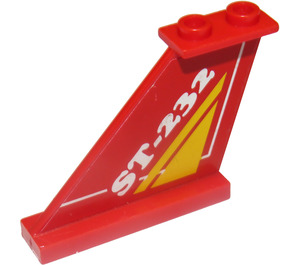 LEGO Rood Roer 1 x 3 x 4 met ST-232 Sticker (2340)