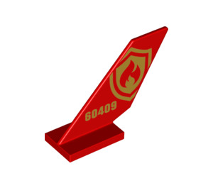 LEGO Red Rudder 2 x 4 x 6 with Fire Logo and '60409' (6239 / 69105)