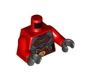 LEGO Rouge Samurai X (Nya) avec Plat Argent Armure d'épaule Minifigurine Torse (973 / 76382)