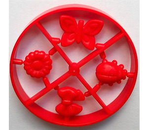 LEGO Rood Scala Accessoires Sprue met Boog, Bloem, Vlinder en Beetle (33052)