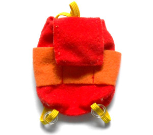 LEGO Red Scala Backpack with Orange Pockets and Yellow Straps