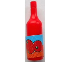 LEGO Red Scala Wine Bottle with Tomatoes Sticker (33011)