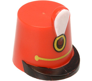 LEGO Red Shako Hat with White Plume and Ornamental Badge and Golden Strap (2545 / 14194)