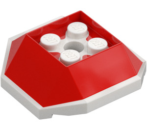 LEGO Rood Shell met Wit Onderkant (67013)