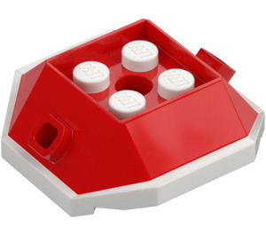 LEGO Red Shell with White Bottom with Hole (73715)