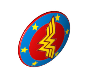 LEGO rot Schild mit Gebogen Gesicht mit Wonder woman Logo (29678 / 75902)