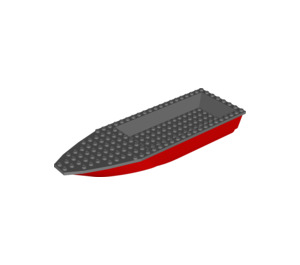 LEGO Red Ship Hull 8 x 28 x 3 with Dark Stone Gray Top (92709 / 92710)