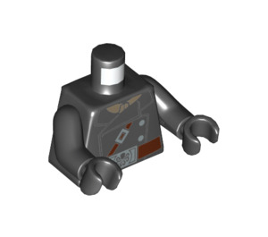 LEGO Rød Kranium med Brun Bælte Minifig Torso (973 / 76382)