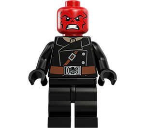 LEGO Rot Schädel mit Braun Gürtel Minifigur